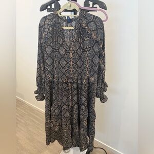 Elegant Snake Print Dress